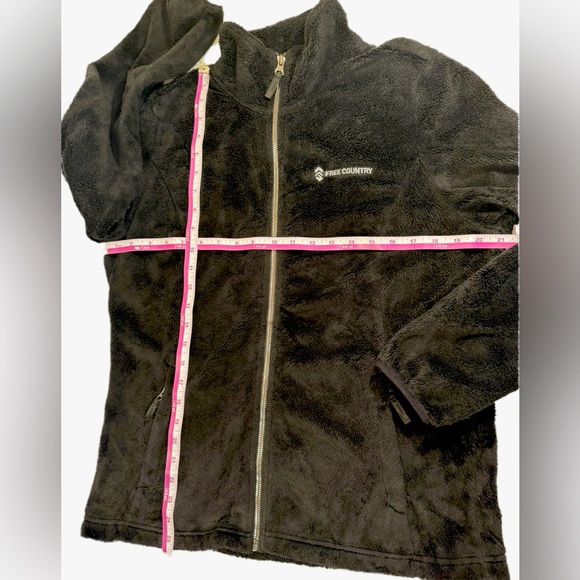 FREE COUNTRY Womens Plush Full Zip Jacket Black Large Zip pockets - Picture 8 of 9
